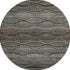 8' Chocolate And Gray Abstract Geometric Washable Round Rug With UV Protection
