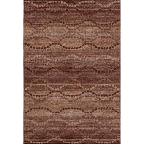 5' X 8' Rust And Copper Abstract Geometric Washable Area Rug With UV Protection