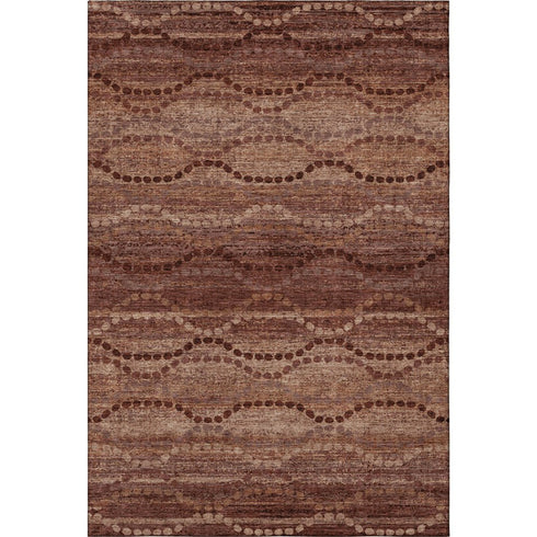 5' X 8' Rust And Copper Abstract Geometric Washable Area Rug With UV Protection