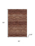 5' X 8' Rust And Copper Abstract Geometric Washable Area Rug With UV Protection