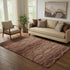 5' X 8' Rust And Copper Abstract Geometric Washable Area Rug With UV Protection