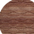 8' Rust And Copper Abstract Geometric Washable Round Rug With UV Protection