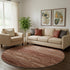 8' Rust And Copper Abstract Geometric Washable Round Rug With UV Protection