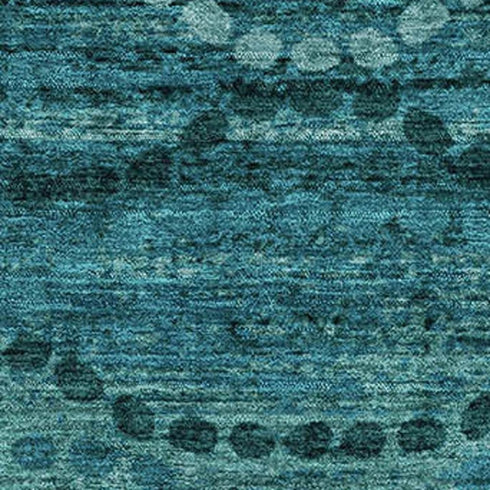 9' X 12' Turquoise And Aqua Abstract Geometric Washable Area Rug With UV Protection
