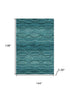 9' X 12' Turquoise And Aqua Abstract Geometric Washable Area Rug With UV Protection
