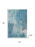 8' X 10' Blue And Beige Abstract Washable Area Rug With UV Protection