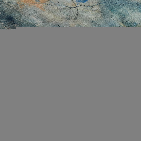 8' Teal And Green Abstract Washable Round Rug With UV Protection