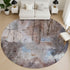 8' Taupe And Gray Abstract Washable Round Rug With UV Protection