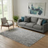 5' X 8' Blue And Ivory Abstract Washable Area Rug With UV Protection