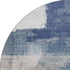 8' Blue And Ivory Abstract Washable Round Rug With UV Protection