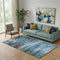 5' X 8' Blue And Purple Abstract Washable Area Rug With UV Protection