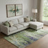 8' X 10' Green And Purple Abstract Washable Area Rug With UV Protection