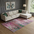 8' X 10' Pink And Green Abstract Washable Area Rug With UV Protection