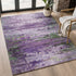 8' X 10' Purple And Green Abstract Washable Area Rug With UV Protection