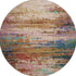 8' Sage And Teal Abstract Washable Round Rug With UV Protection