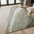 8' X 10' Sage And Gray Abstract Washable Area Rug With UV Protection