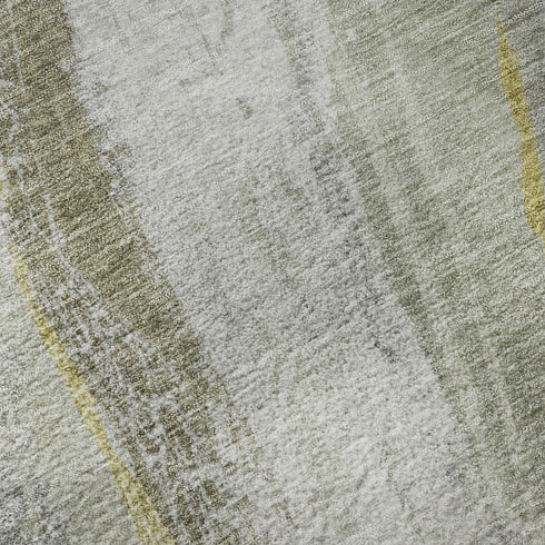 8' X 10' Sage And Gray Abstract Washable Area Rug With UV Protection