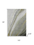 8' X 10' Sage And Gray Abstract Washable Area Rug With UV Protection
