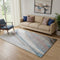 5' X 8' Brown And Blue Abstract Washable Area Rug With UV Protection