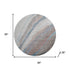 8' Brown And Blue Abstract Washable Round Rug With UV Protection