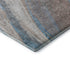 8' Brown And Blue Abstract Washable Round Rug With UV Protection