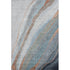 5' X 8' Blue And Copper Abstract Washable Area Rug With UV Protection