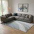 9' X 12' Blue And Copper Abstract Washable Area Rug With UV Protection