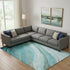 8' X 10' Turquoise And Teal Abstract Washable Area Rug With UV Protection