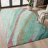 8' X 10' Green And Blush Abstract Washable Area Rug With UV Protection