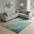 8' X 10' Green And Blush Abstract Washable Area Rug With UV Protection