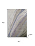 5' X 8' Coffee And Purple Abstract Washable Area Rug With UV Protection