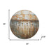 8' Rust And Gray Abstract Washable Round Rug With UV Protection