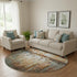 8' Rust And Gray Abstract Washable Round Rug With UV Protection