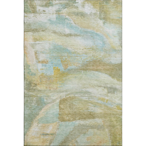 8' X 10' Beige And Ivory Abstract Washable Area Rug With UV Protection