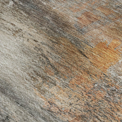 5' X 8' Brown And Gray Abstract Washable Area Rug With UV Protection