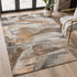 8' X 10' Brown And Gray Abstract Washable Area Rug With UV Protection