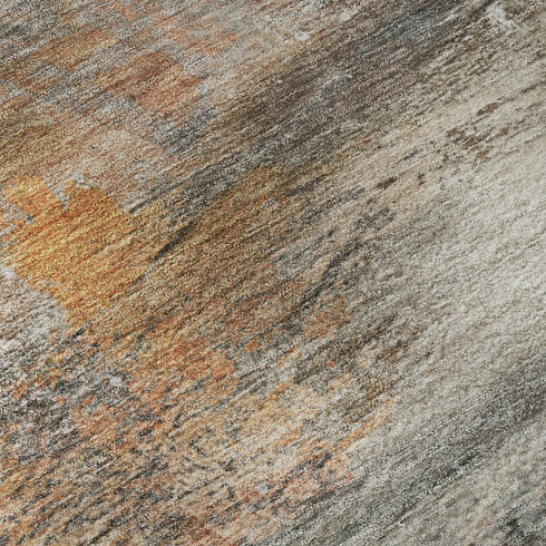 8' X 10' Brown And Gray Abstract Washable Area Rug With UV Protection