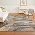 8' X 10' Brown And Gray Abstract Washable Area Rug With UV Protection