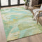 8' X 10' Green And Teal Abstract Washable Area Rug With UV Protection