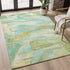 8' X 10' Green And Teal Abstract Washable Area Rug With UV Protection