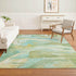 8' X 10' Green And Teal Abstract Washable Area Rug With UV Protection