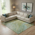 9' X 12' Green And Teal Abstract Washable Area Rug With UV Protection