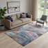 5' X 8' Coffee And Blue Abstract Washable Area Rug With UV Protection