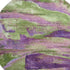 8' Purple And Green Abstract Washable Round Rug With UV Protection