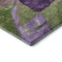 8' Purple And Green Abstract Washable Round Rug With UV Protection