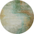 8' Sage And Brown Abstract Washable Round Rug With UV Protection