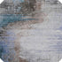 8' Brown And Blue Abstract Washable Round Rug With UV Protection