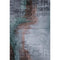 5' X 8' Blue And Brown Abstract Washable Area Rug With UV Protection