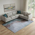 8' X 10' Blue And Brown Abstract Washable Area Rug With UV Protection