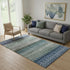 5' X 8' Blue And Gray Geometric Washable Area Rug With UV Protection